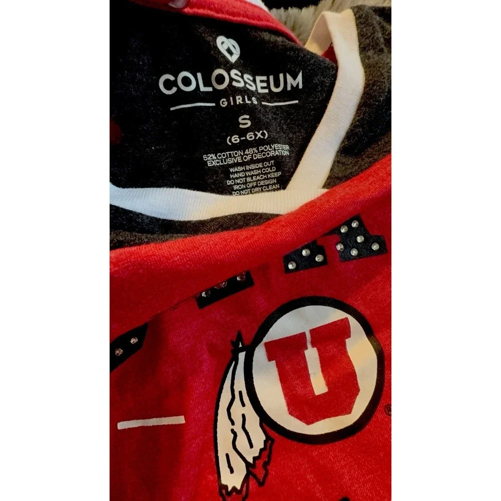 NWOT Kids Girls Size SMALL (6-6X) Utah UTES Short Sleeve T Shirt Top